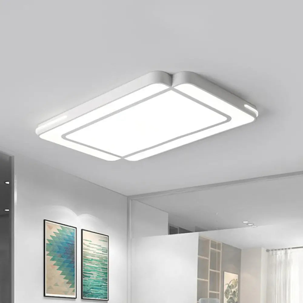 DecorBites™ DecorBites™ White Geometric Acrylic LED Ceiling Flush Mount Light