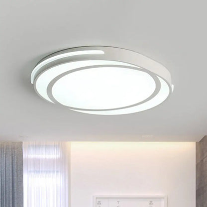 DecorBites™ DecorBites™ White Geometric Acrylic LED Ceiling Flush Mount Light