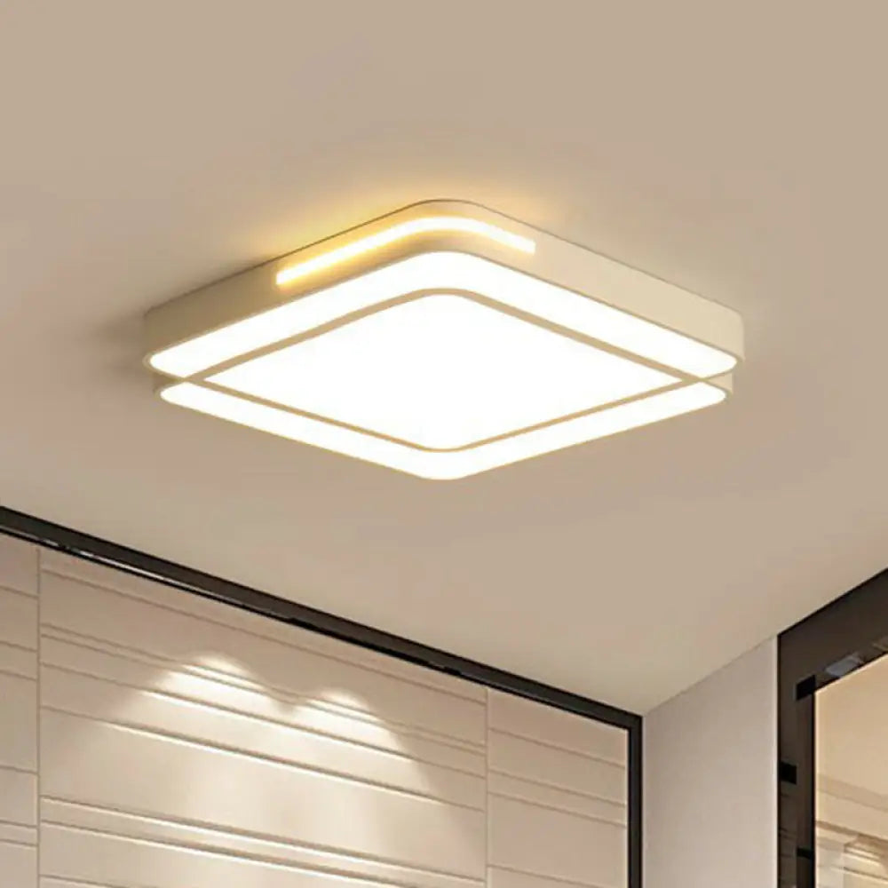 DecorBites™ DecorBites™ White Geometric Acrylic LED Ceiling Flush Mount Light