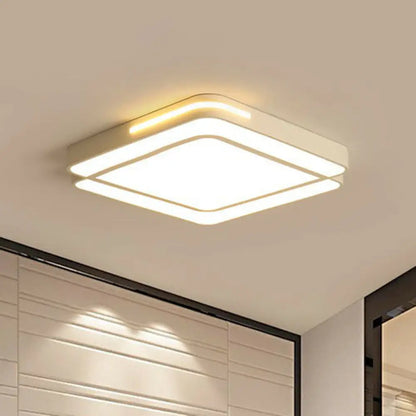 DecorBites™ DecorBites™ White Geometric Acrylic LED Ceiling Flush Mount Light