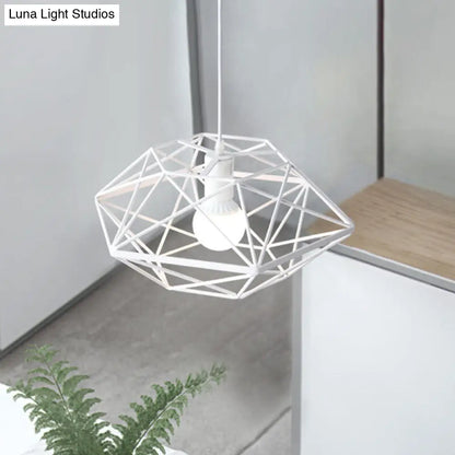 White Geometric Pendant Light with Down Lighting for Contemporary Dining Rooms