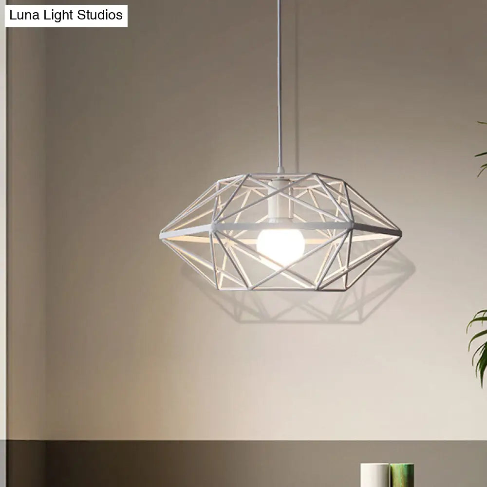 White Geometric Pendant Light with Down Lighting for Contemporary Dining Rooms