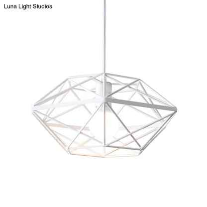 White Geometric Pendant Light with Down Lighting for Contemporary Dining Rooms