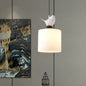 White Glass Cylinder Pendant Light: Simple Style Hanging Lamp with 1 Light Kit