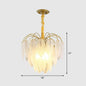 White Glass Leaf Pendant Light with Modern Gold Finish