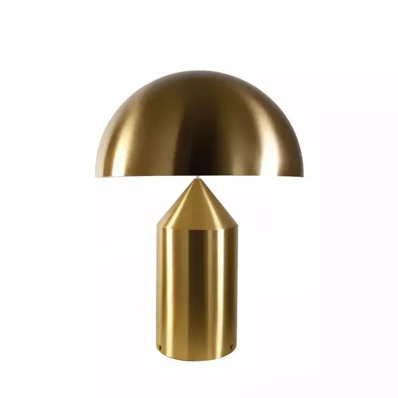 Gold-finished mushroom iron table lamp with sleek metallic base and dome for bedroom decor decorbites iron table