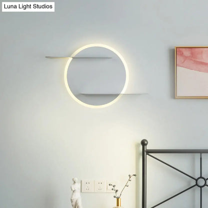 DecorBites™ DecorBites™ White/Grey Wall Mounted LED Sconce for Contemporary Bedroom Décor