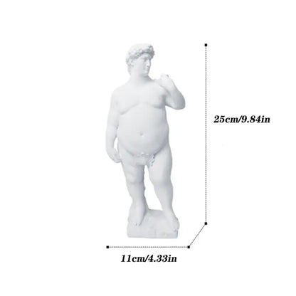 White marble resin statue of david replica featuring abstract human body design for living room decorbites decor