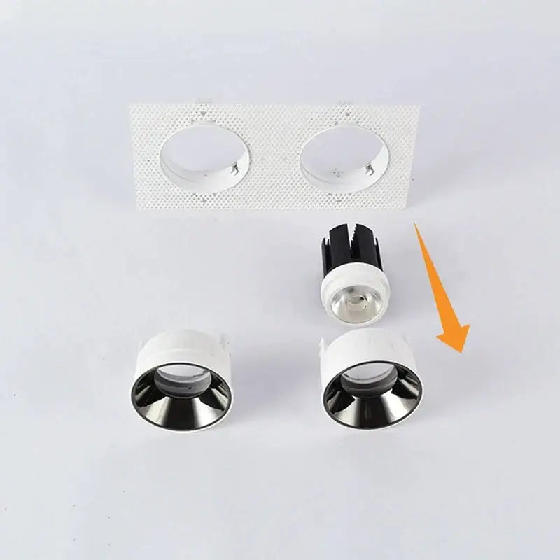 White and black honeycomb double head square led downlight with sleek modern design for living room fixture