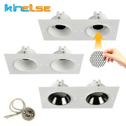 White honeycomb double head square led downlight with textured recessed ceiling light fixtures for living room use
