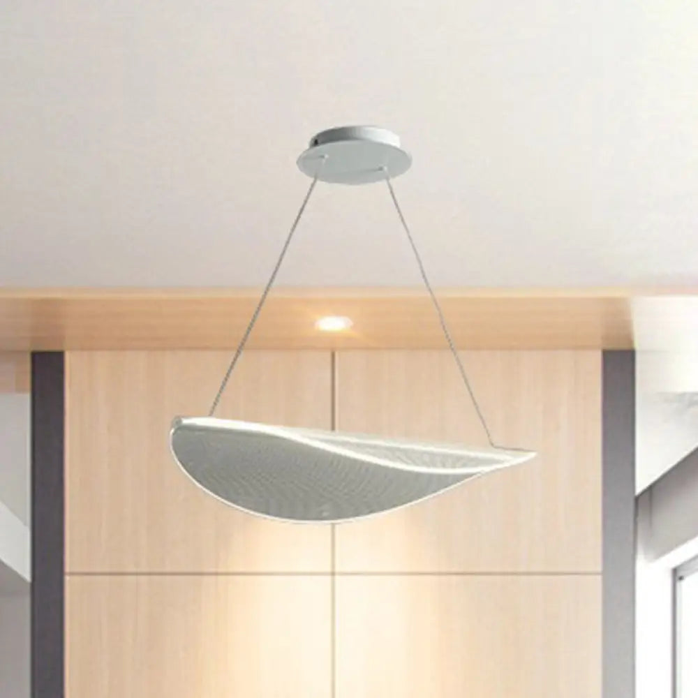 White Leaf Acrylic Pendant Light for Bedroom with LED Suspension