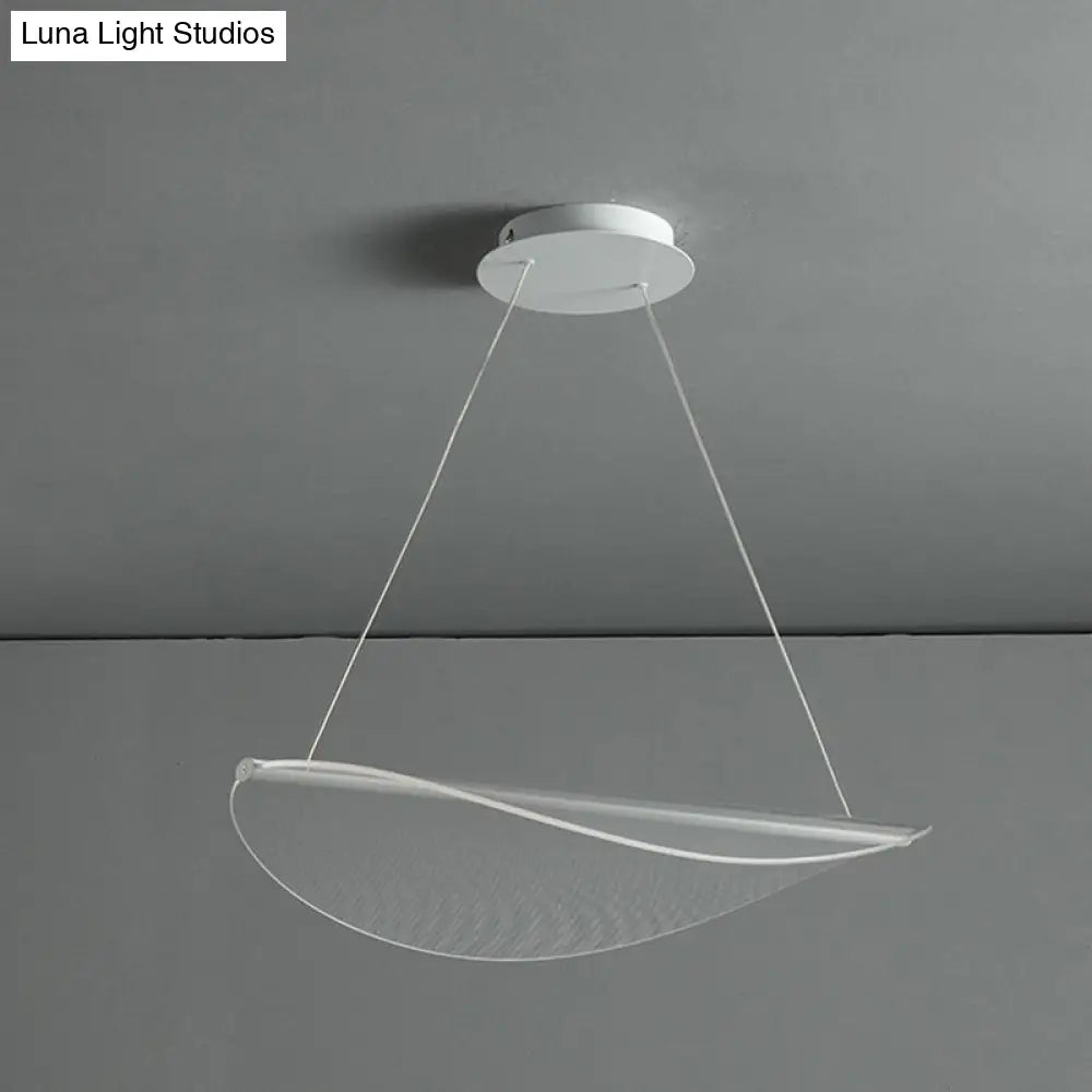 White Leaf Acrylic Pendant Light for Bedroom with LED Suspension