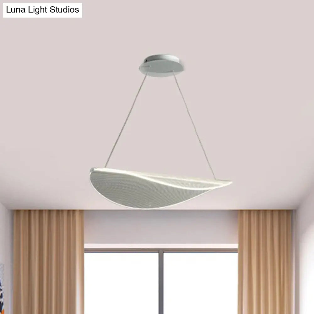 White Leaf Acrylic Pendant Light for Bedroom with LED Suspension