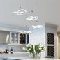 White LED Acrylic Ceiling Chandelier - Seamless Curve Design with Warm/White Light