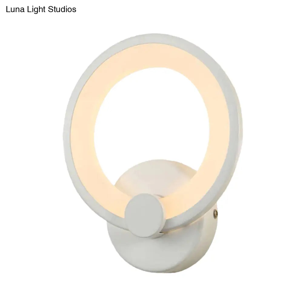 DecorBites™ DecorBites™ White LED Acrylic Hoop Wall Sconce - Minimalist Wall Mounted Lamp for Corners