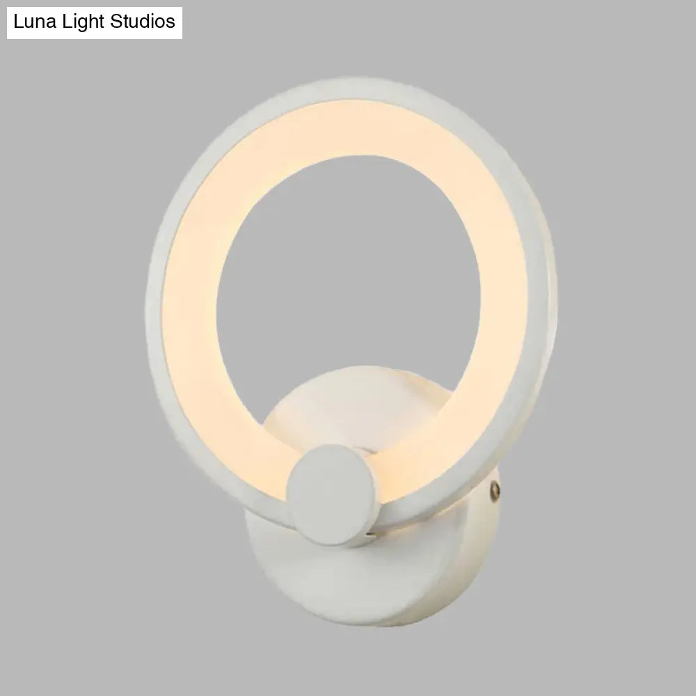 DecorBites™ DecorBites™ White LED Acrylic Hoop Wall Sconce - Minimalist Wall Mounted Lamp for Corners