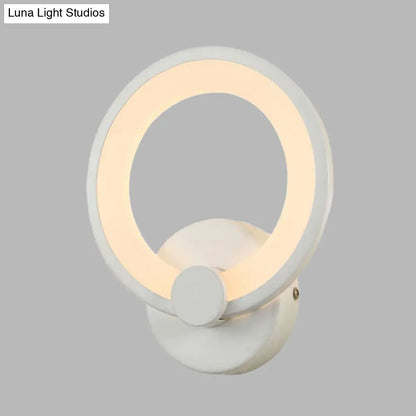 DecorBites™ DecorBites™ White LED Acrylic Hoop Wall Sconce - Minimalist Wall Mounted Lamp for Corners