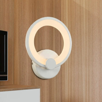 DecorBites™ DecorBites™ White LED Acrylic Hoop Wall Sconce - Minimalist Wall Mounted Lamp for Corners
