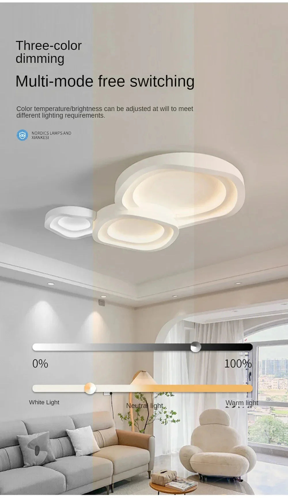 White LED Ceiling Lamps - Modern Minimalist Home Decor