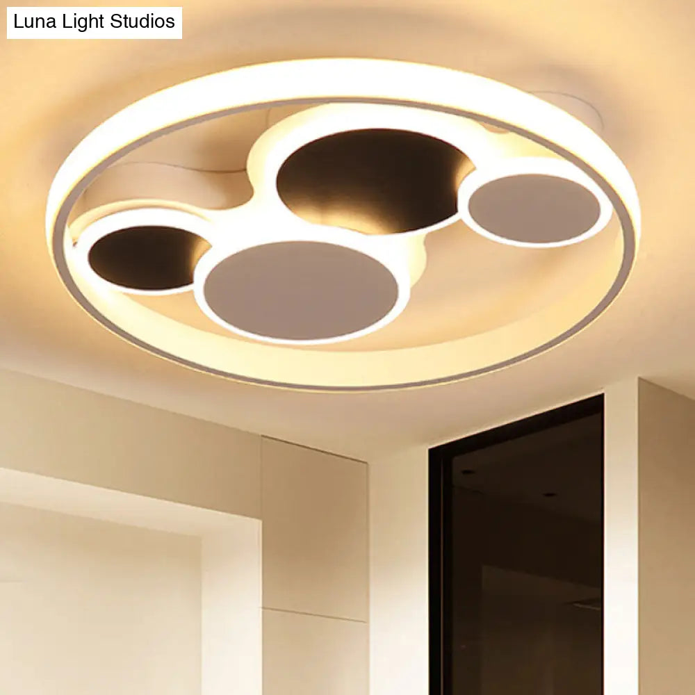 DecorBites™ DecorBites™ White LED Circle Flush Mount Ceiling Light for Living Room, 16.5"/19.5" Wide