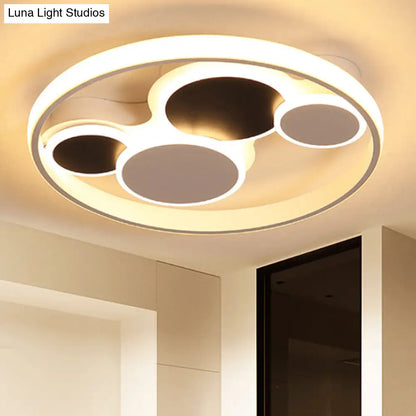 DecorBites™ DecorBites™ White LED Circle Flush Mount Ceiling Light for Living Room, 16.5"/19.5" Wide