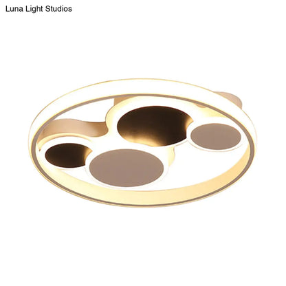 DecorBites™ DecorBites™ White LED Circle Flush Mount Ceiling Light for Living Room, 16.5"/19.5" Wide