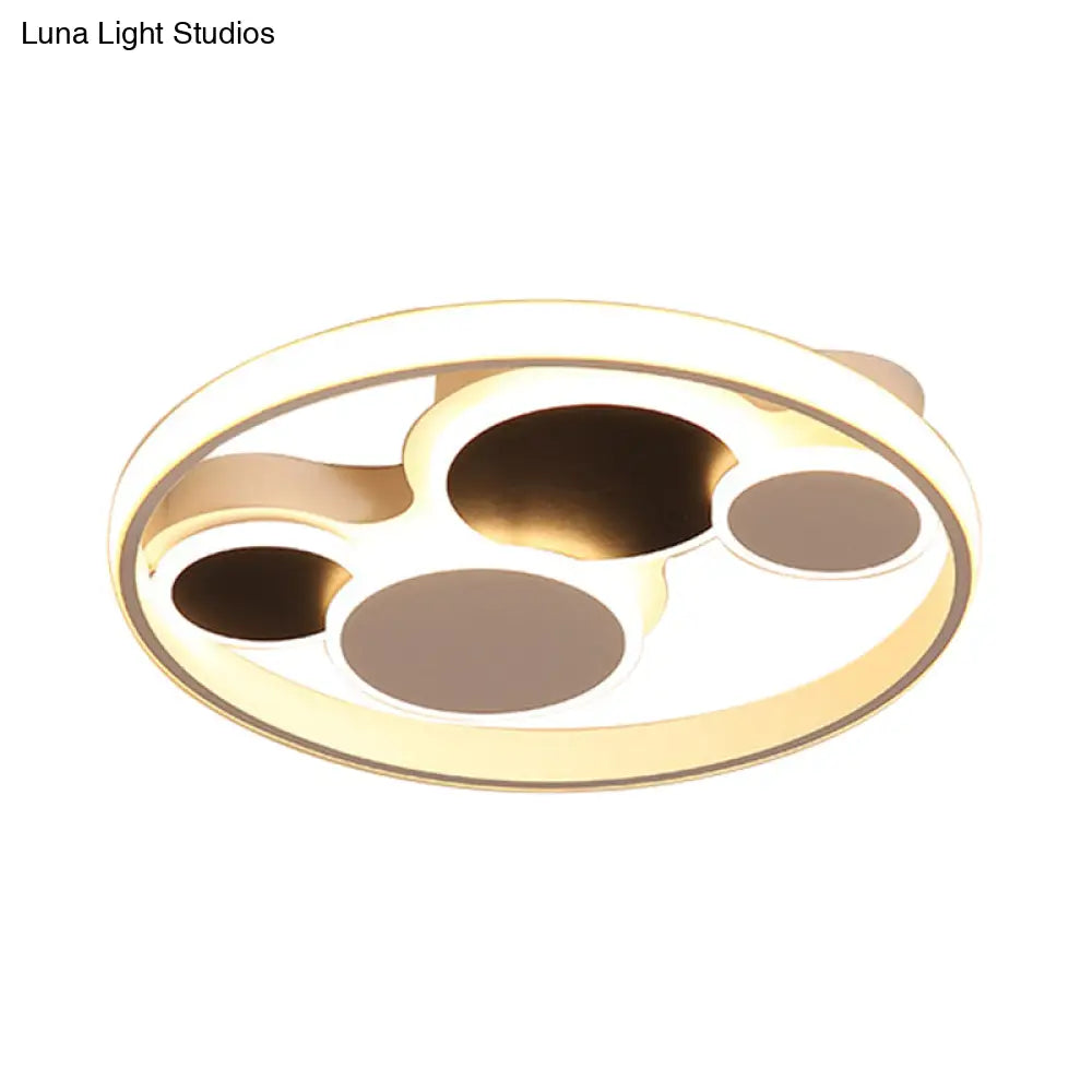 DecorBites™ DecorBites™ White LED Circle Flush Mount Ceiling Light for Living Room, 16.5"/19.5" Wide