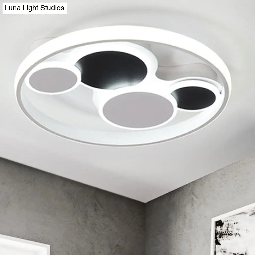 DecorBites™ DecorBites™ White LED Circle Flush Mount Ceiling Light for Living Room, 16.5"/19.5" Wide