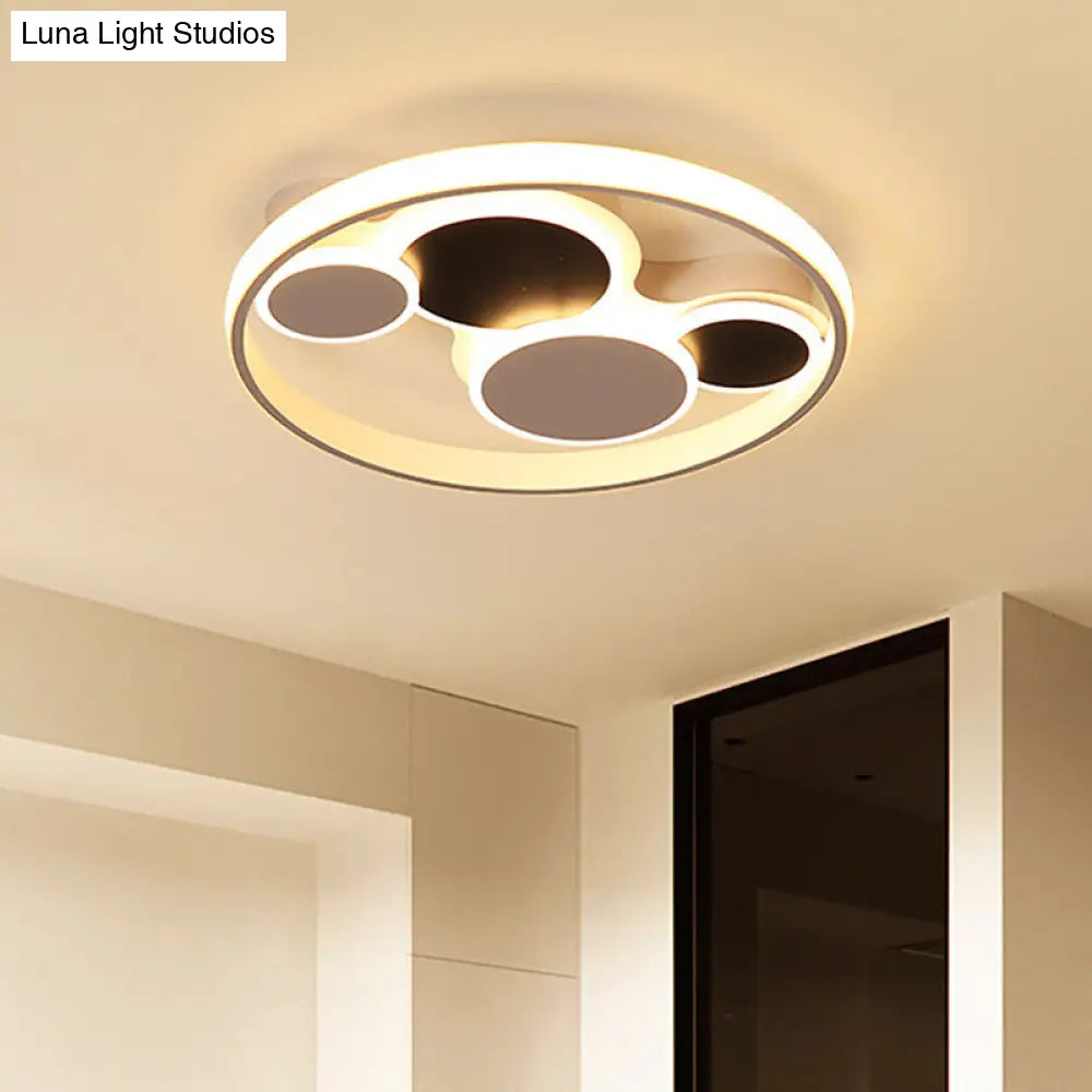 DecorBites™ DecorBites™ White LED Circle Flush Mount Ceiling Light for Living Room, 16.5"/19.5" Wide