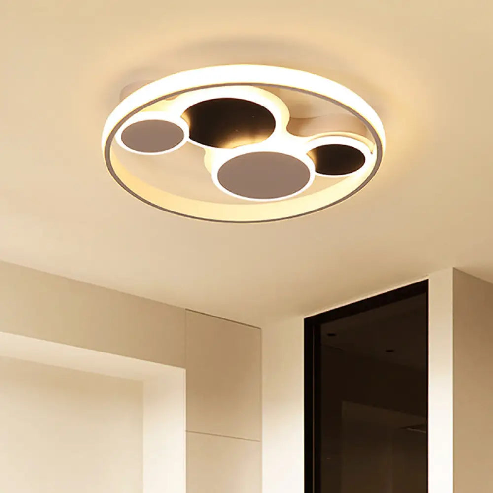 DecorBites™ DecorBites™ White LED Circle Flush Mount Ceiling Light for Living Room, 16.5"/19.5" Wide