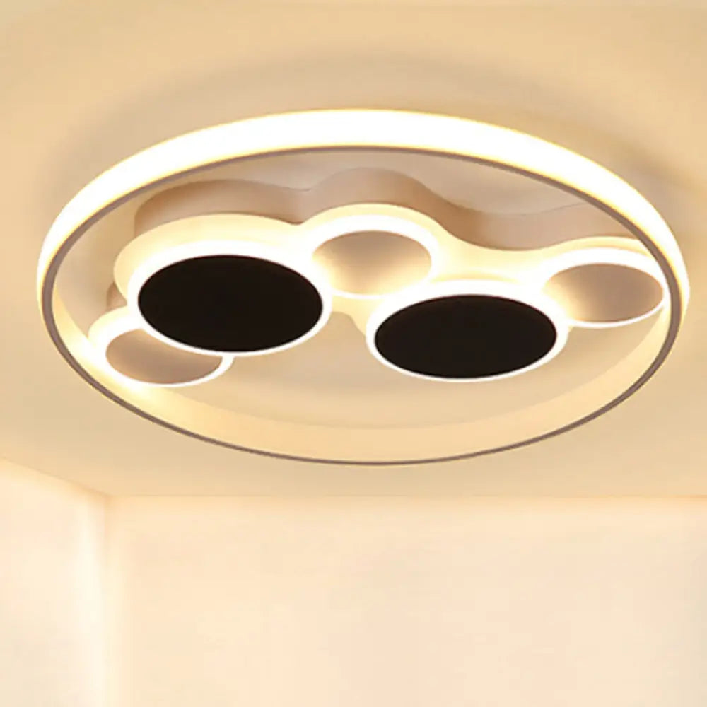 DecorBites™ DecorBites™ White LED Circle Flush Mount Ceiling Light for Living Room, 16.5"/19.5" Wide