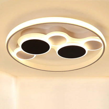 DecorBites™ DecorBites™ White LED Circle Flush Mount Ceiling Light for Living Room, 16.5"/19.5" Wide