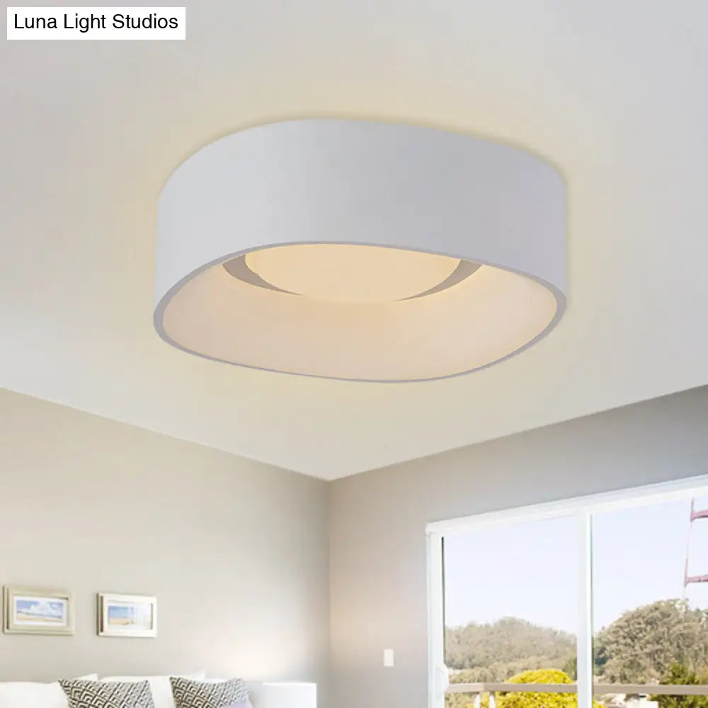 DecorBites™ DecorBites™ White LED Flush Mount Ceiling Light with Metallic Shade, Available in 19"/23" W