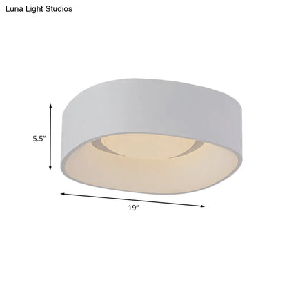 DecorBites™ DecorBites™ White LED Flush Mount Ceiling Light with Metallic Shade, Available in 19"/23" W