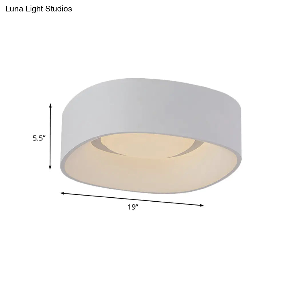 DecorBites™ DecorBites™ White LED Flush Mount Ceiling Light with Metallic Shade, Available in 19"/23" W