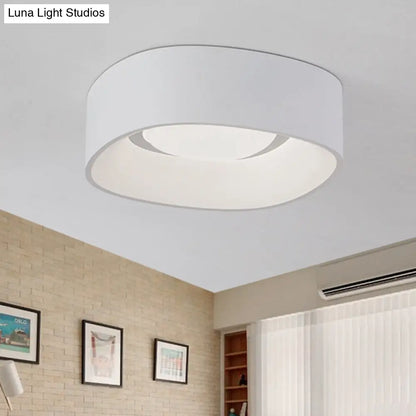 DecorBites™ DecorBites™ White LED Flush Mount Ceiling Light with Metallic Shade, Available in 19"/23" W