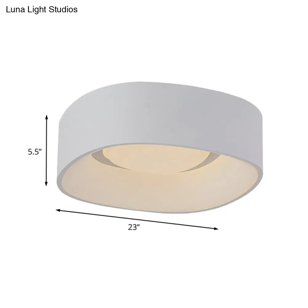DecorBites™ DecorBites™ White LED Flush Mount Ceiling Light with Metallic Shade, Available in 19"/23" W