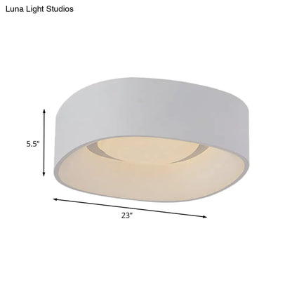 DecorBites™ DecorBites™ White LED Flush Mount Ceiling Light with Metallic Shade, Available in 19"/23" W