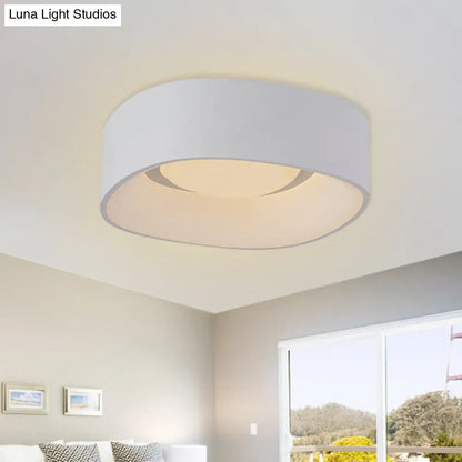 DecorBites™ DecorBites™ White LED Flush Mount Ceiling Light with Metallic Shade, Available in 19"/23" W