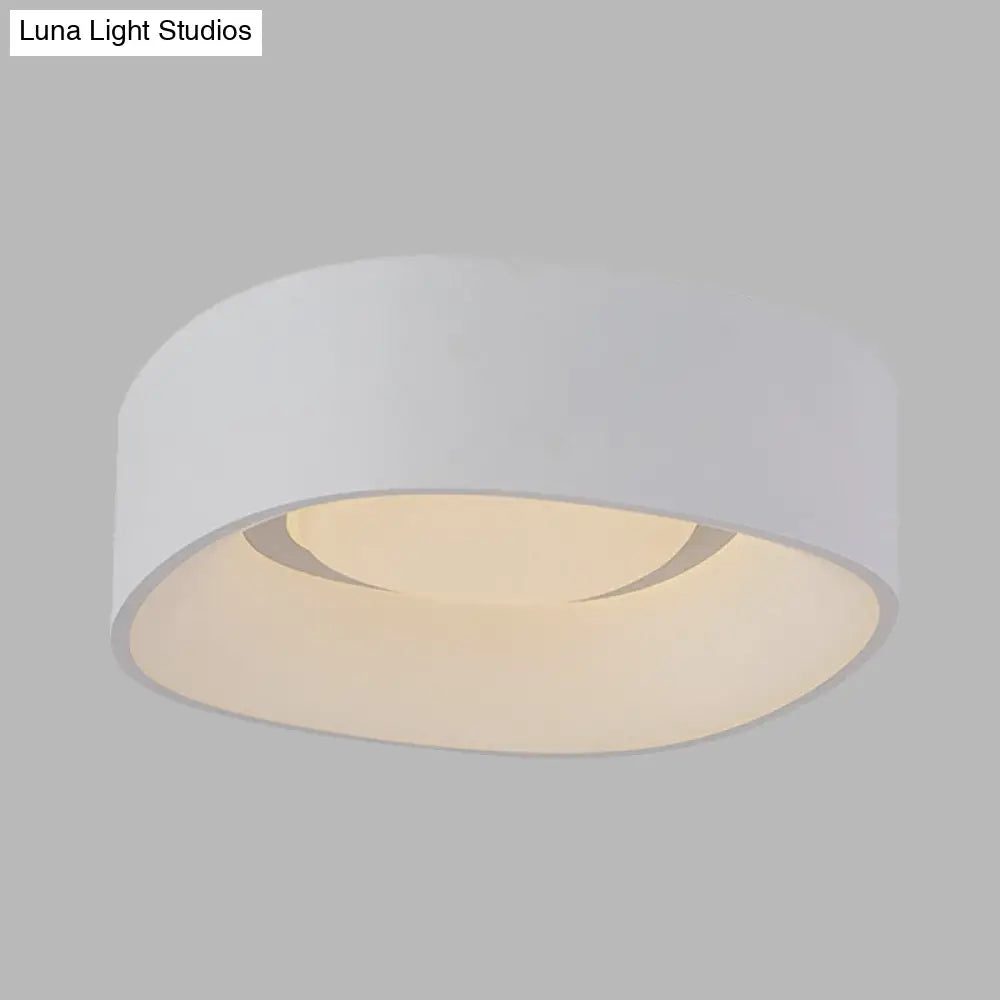 DecorBites™ DecorBites™ White LED Flush Mount Ceiling Light with Metallic Shade, Available in 19"/23" W