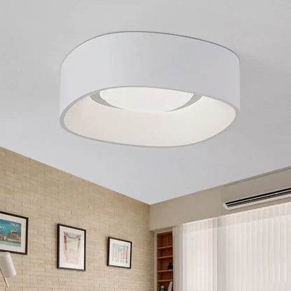 DecorBites™ DecorBites™ White LED Flush Mount Ceiling Light with Metallic Shade, Available in 19"/23" W