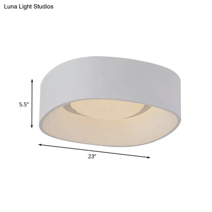 DecorBites™ DecorBites™ White LED Flush Mount Ceiling Light with Metallic Shade, Available in 19"/23" W