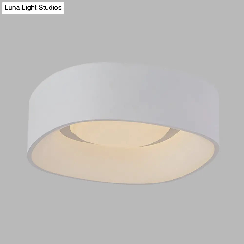 DecorBites™ DecorBites™ White LED Flush Mount Ceiling Light with Metallic Shade, Available in 19"/23" W