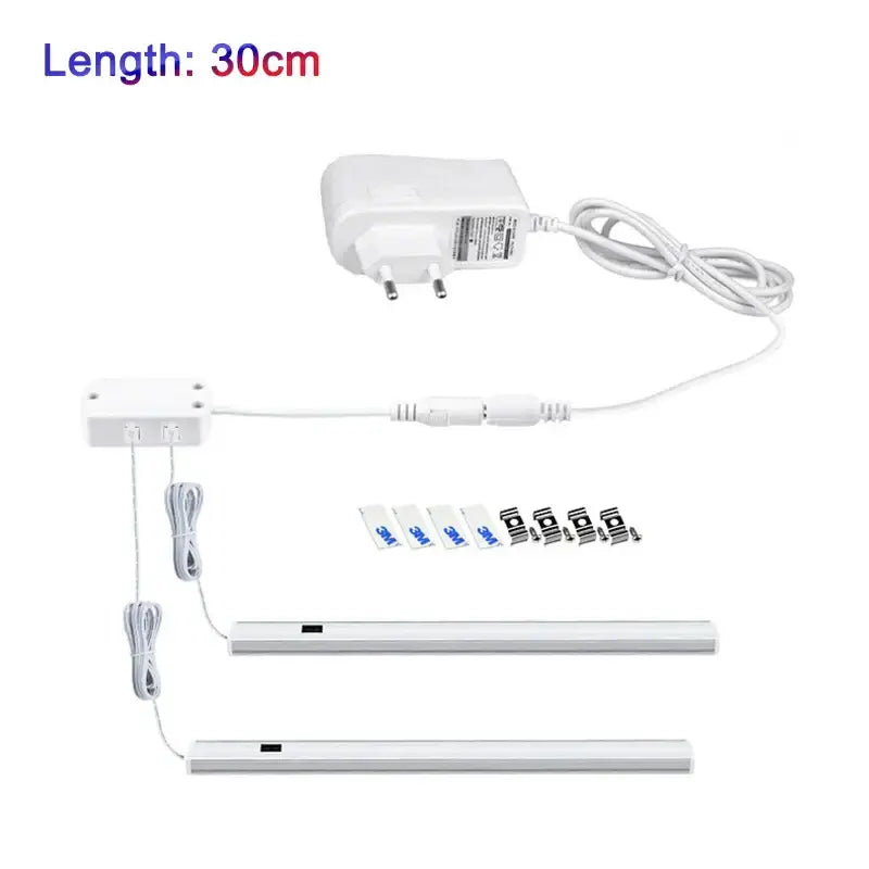 White led motion sensor cabinet light with pir motion sensor under-cabinet strips 30cm metallic finish with hardware
