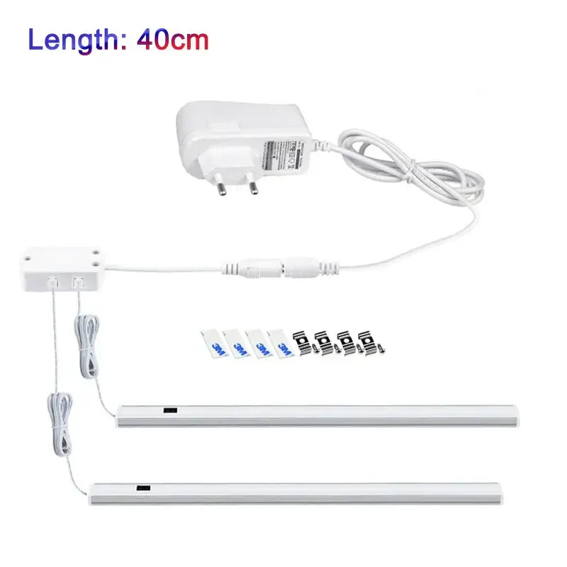 White led motion sensor cabinet light with pir motion sensor under-cabinet strips 40cm with power adapter and mounting hardware