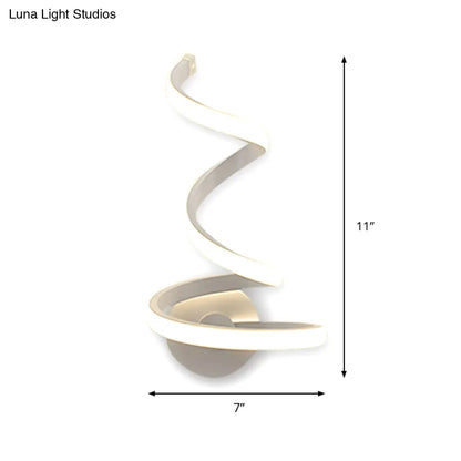 DecorBites™ DecorBites™ White LED Sconce Light with Modern Spiral Acrylic Shade for Dining Room