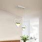 White Metal Cluster Pendant with Loving Heart Design - LED Plant Ceiling Light for Dining Room with 2/3 Simple Heads