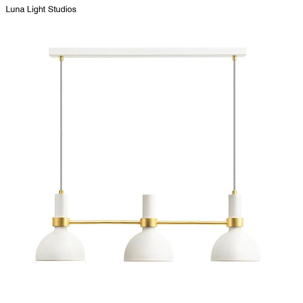 DecorBites™ White Metal Island Pendant Light with Modern 3 Downlights