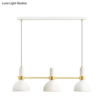 DecorBites™ White Metal Island Pendant Light with Modern 3 Downlights