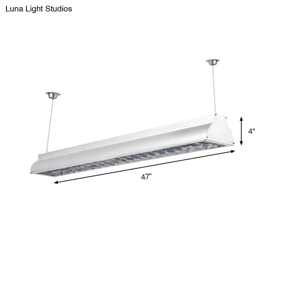 White Metal Shade LED Office Pendant Light Fixture - Modern Hanging Ceiling Lighting for Offices